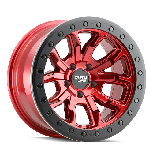 DIRTY LIFE 9303 DT-1 - SIMULATED BEADLOCK RING CRIMSON CANDY RED