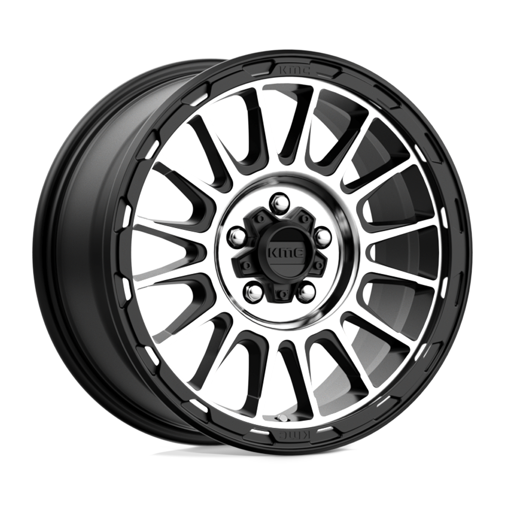 KMC IMPACT SATIN BLACK MACHINED FACE