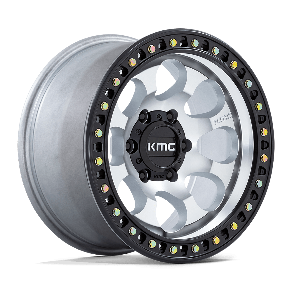 KMC RIOT MACHINED W/ SATIN BLACK LIP